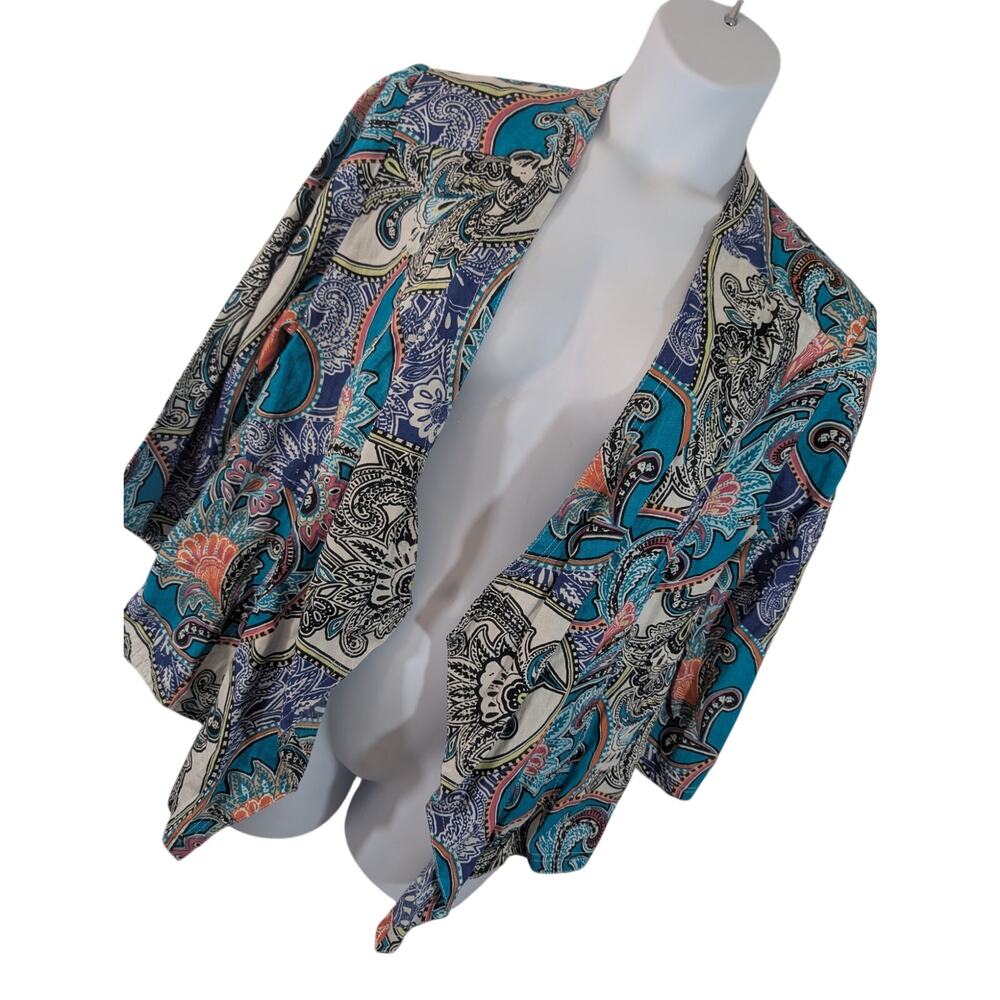 NWT@$109! CHICO'S! LINEN! AQUA, ORANGE, NAVY, WHITE, OPEN JACKET, COVERUP! SZ 16